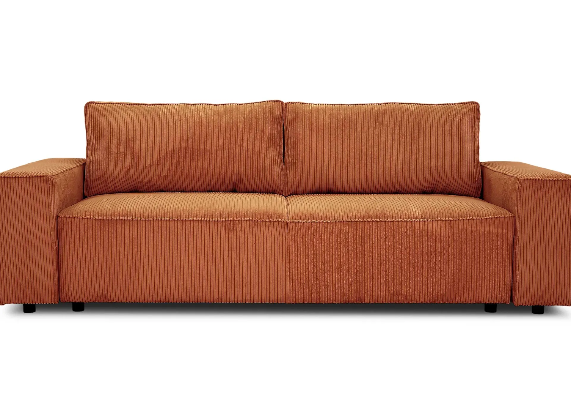 PGS 3-Sitzer Sofa Josh - 239x86x85cm - mit Stauraum - terracotta gerippter Samt