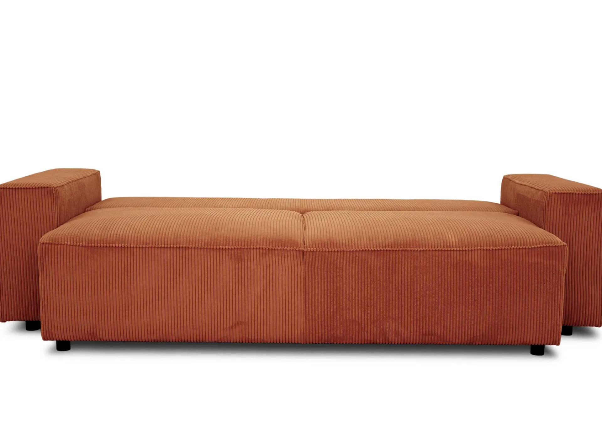 PGS 3-Sitzer Sofa Josh - 239x86x85cm - mit Stauraum - terracotta gerippter Samt