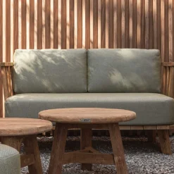 Gescova 2-sitziger Gartenstuhl Fez - recyceltes Teakholz - Sitzkissen salbei grün