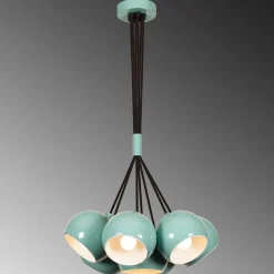 Emob Sivani Kronleuchter | METALLGEHÄUSE | Türkis, Weiß