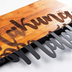 Emob Skyler Dekoratives Wandaccessoire aus Holz | Holz & Metall | 58 x 38 cm
