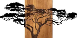 Emob Skyler Dekoratives Wandaccessoire aus Holz | Holz & Metall | 144 x 3 x 70 cm