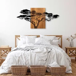 Emob Skyler Dekoratives Wandaccessoire aus Holz | Holz & Metall | 144 x 3 x 70 cm