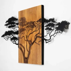 Emob Skyler Dekoratives Wandaccessoire aus Holz | Holz & Metall | 144 x 3 x 70 cm