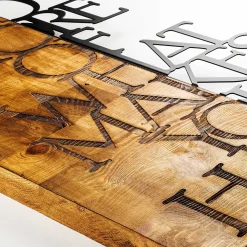 Emob Skyler Dekoratives Wandaccessoire aus Holz | Holz & Metall | 42 x 58 cm