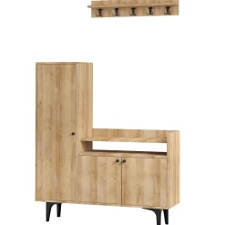 Smaragd-Schuhschrank | 100% Melamin | 120x116x35cm | Eiche