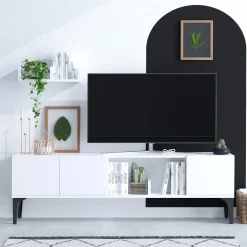 Smaragd TV-Element | 100% Melaminbeschichtung | Weiß