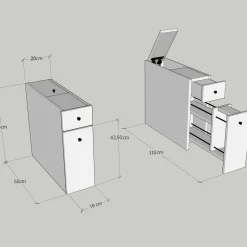 Smart Badezimmerschrank | 100 % MELAMIN | Weiß