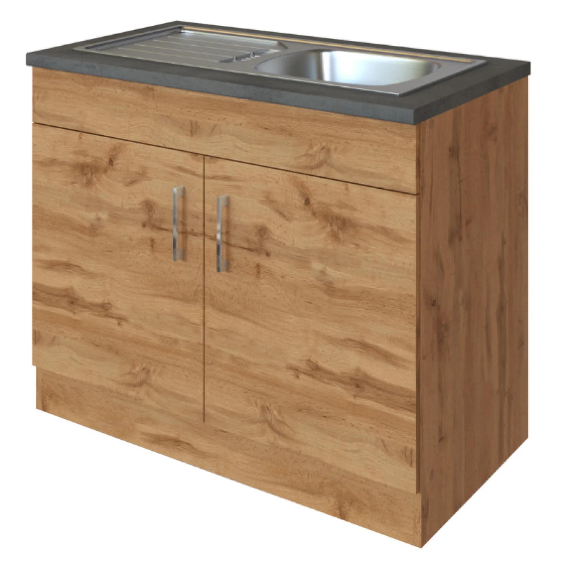 Held Sockelschrank Sorrella 100cm 2 Türen - Eiche/Beton