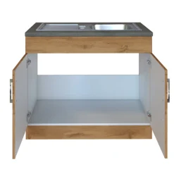 Held Sockelschrank Sorrella 100cm 2 Türen - Eiche/Beton