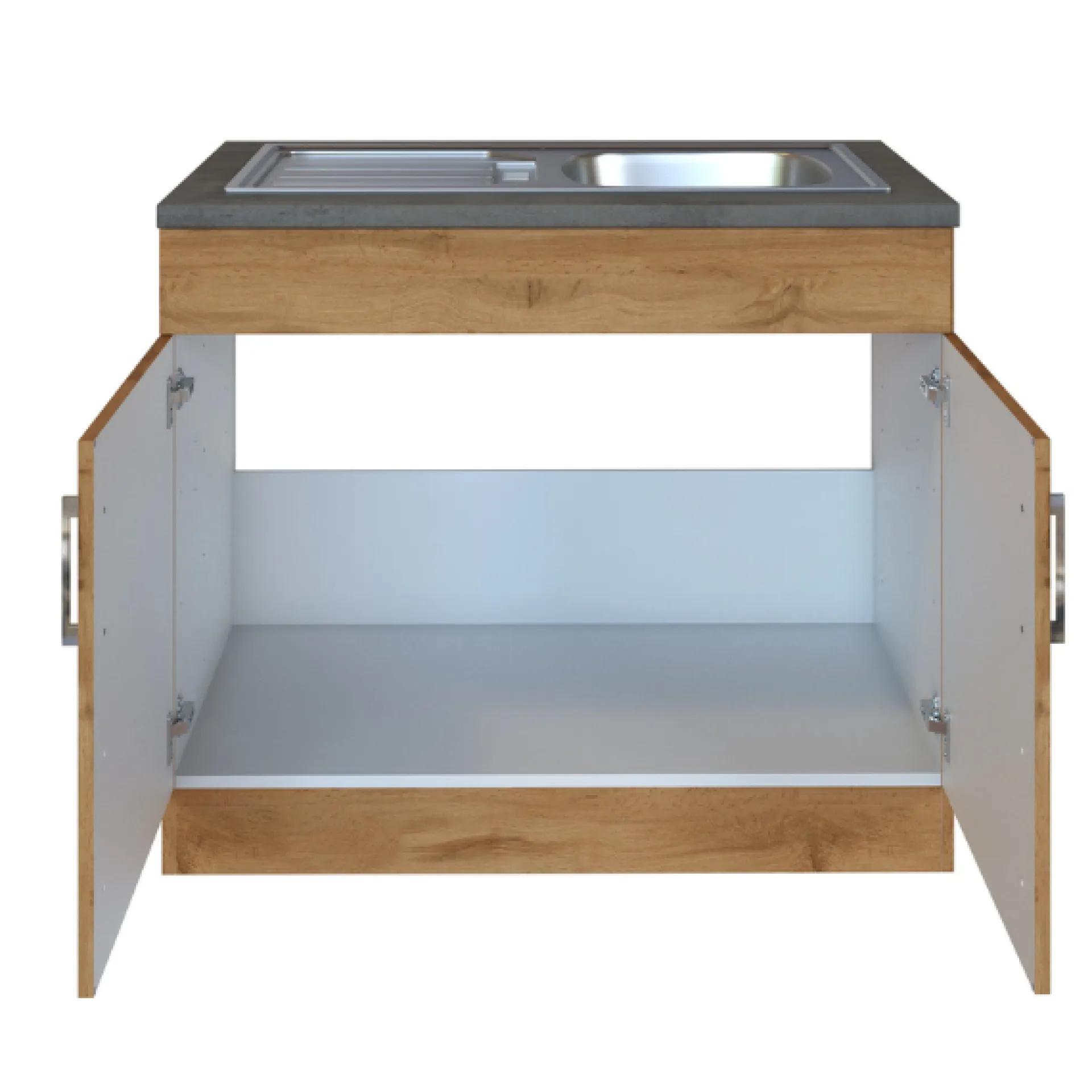 Held Sockelschrank Sorrella 100cm 2 Türen - Eiche/Beton