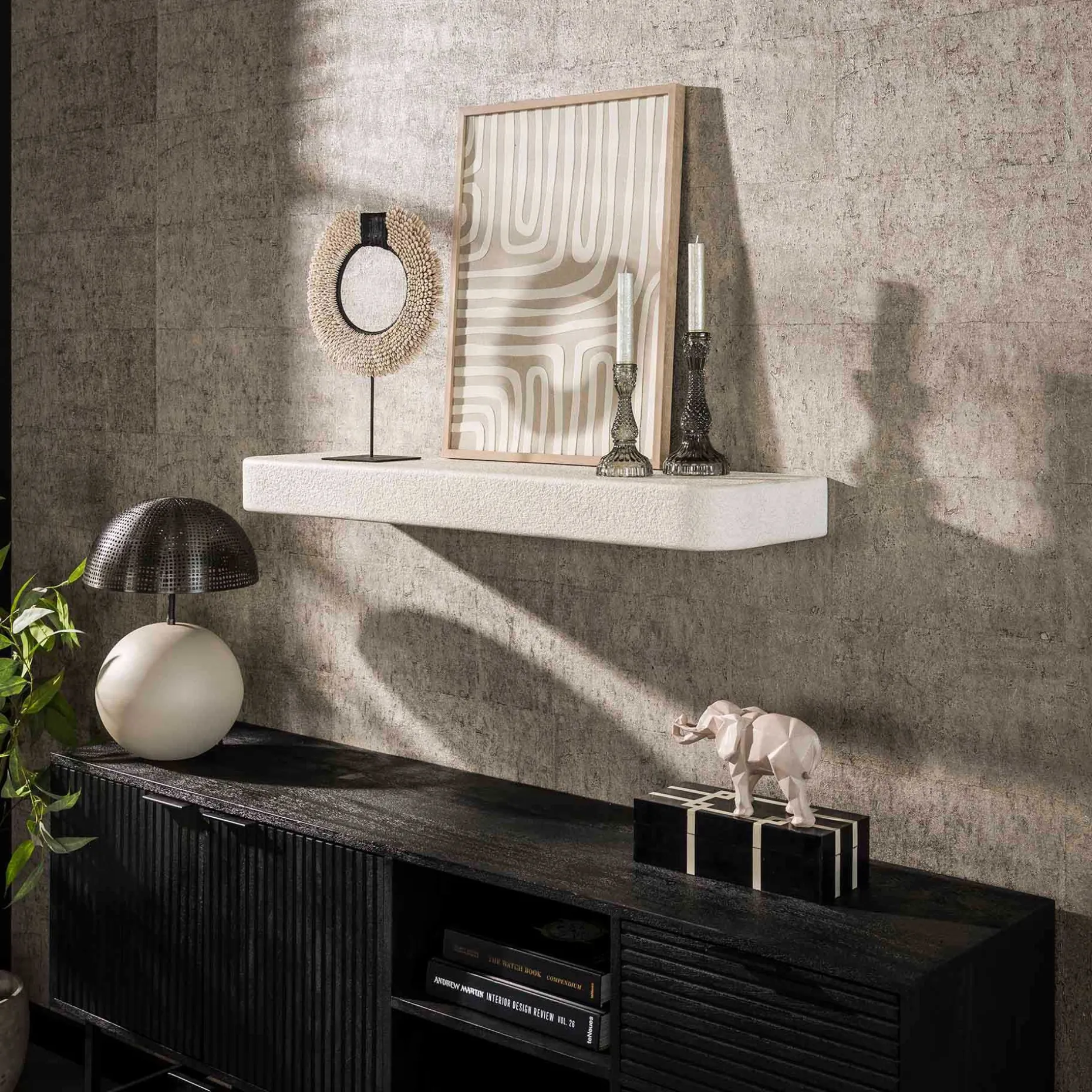 Solero Wandregal 100 cm-Marmorverbundstoff