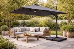 Gescova Sonnenschirm Balbao - 300x300 cm - Aluminium anthrazit - Polyester grau