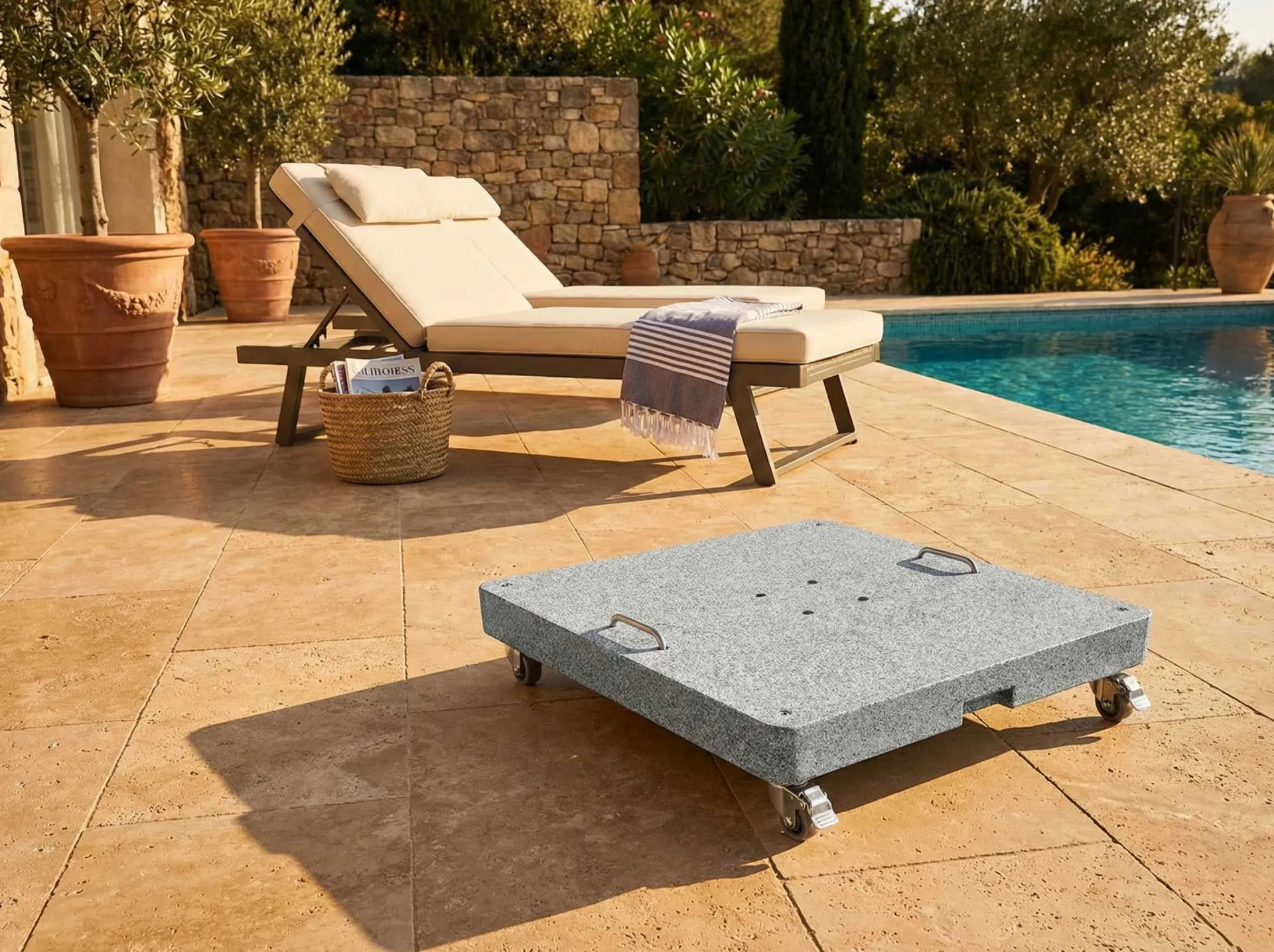 Gescova Sonnenschirmfuß Granit 70x70 cm - 100 kg -