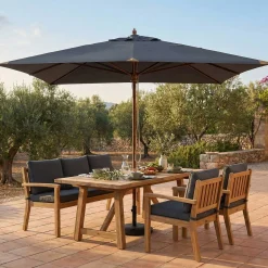 Gescova Sonnenschirm Joplin - 300x300cm - Teakholz, Olefin