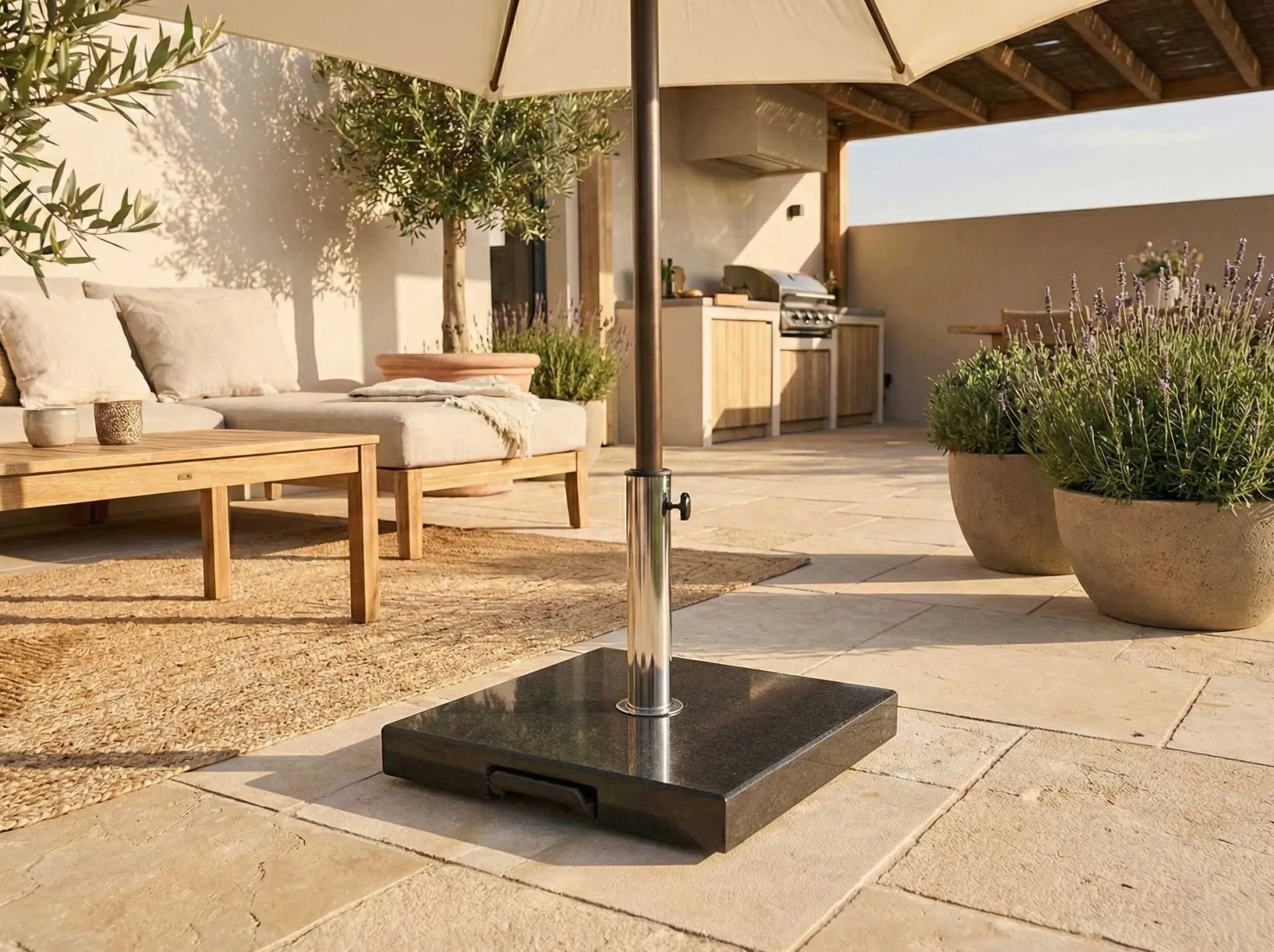 Gescova Sonnenschirmsockel Granada - Granit 50x50 cm -