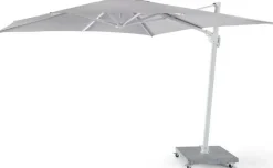 Gescova Sonnenschirm Tampa 300x300 cm - weißer Aluminiumstock, graues Spuncryl