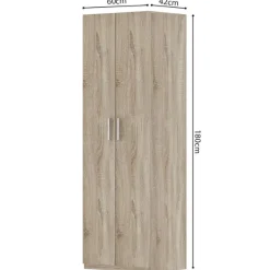 Sonoma Aufbewahrungsschrank Mike - 2 Türen, 60cm, H180 x B60 x T42.