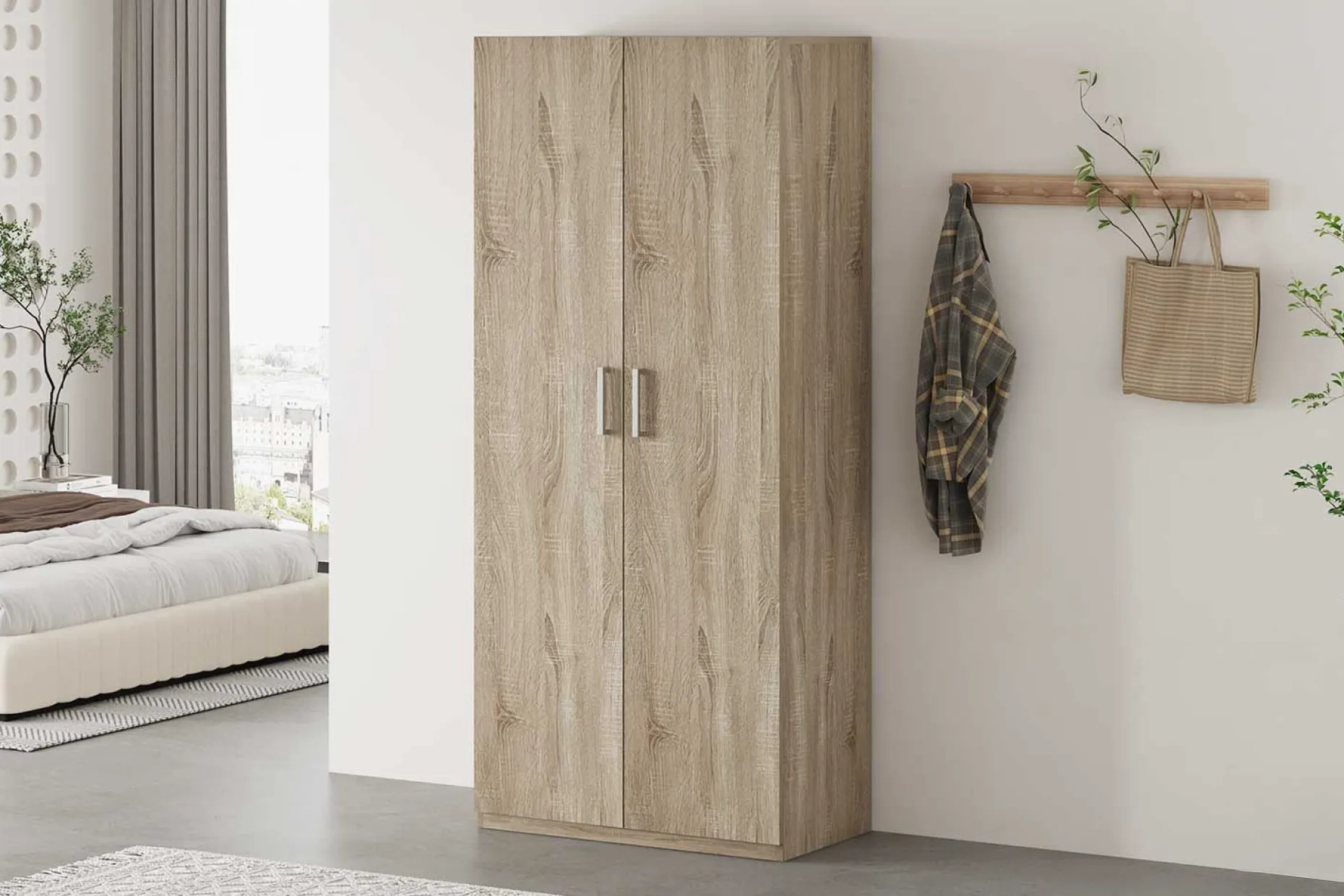 Sonoma Aufbewahrungsschrank Mike 80cm | 2 Türen | H180 x B80 x T42 cm