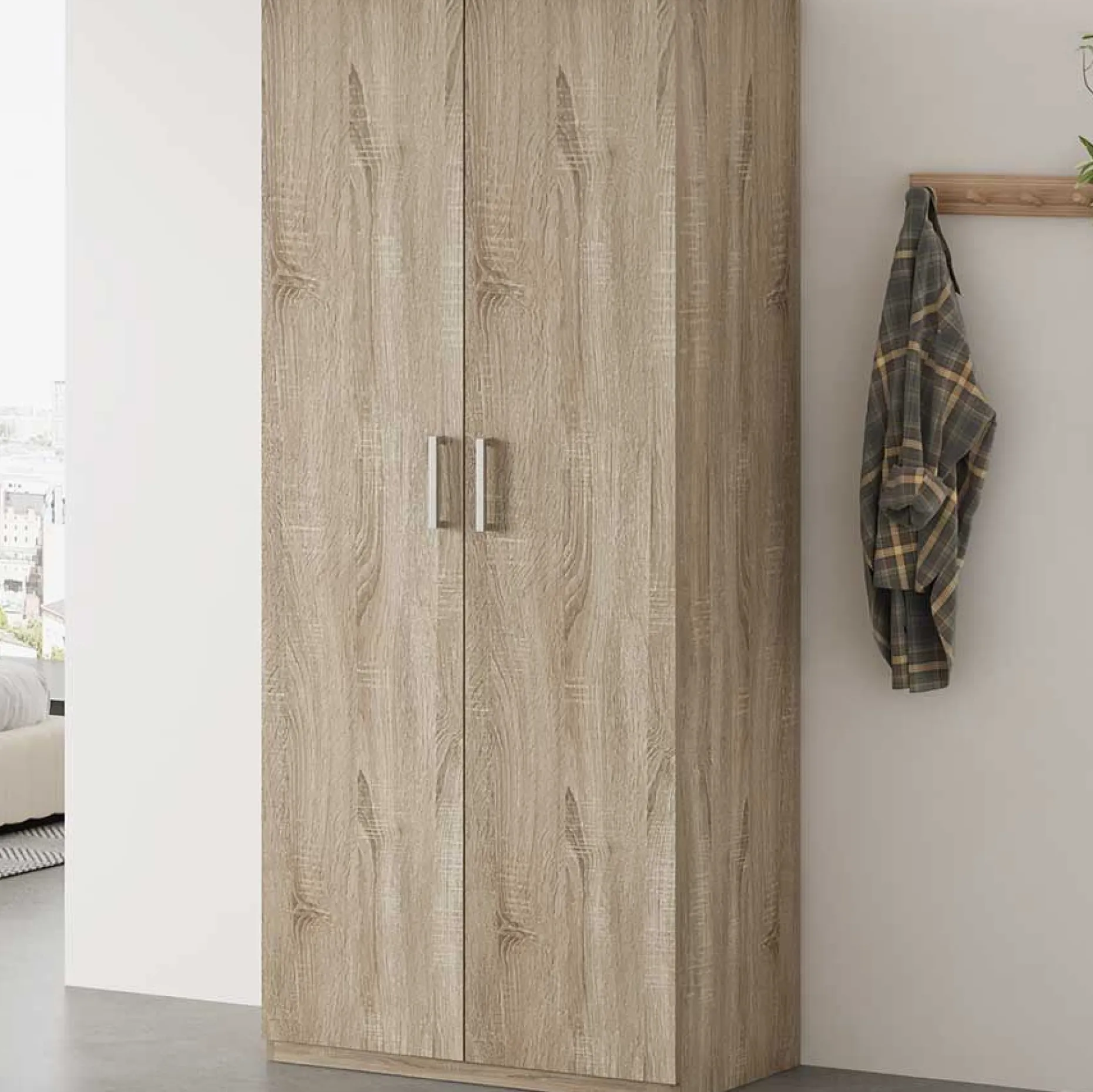 Sonoma Aufbewahrungsschrank Mike 80cm | 2 Türen | H180 x B80 x T42 cm