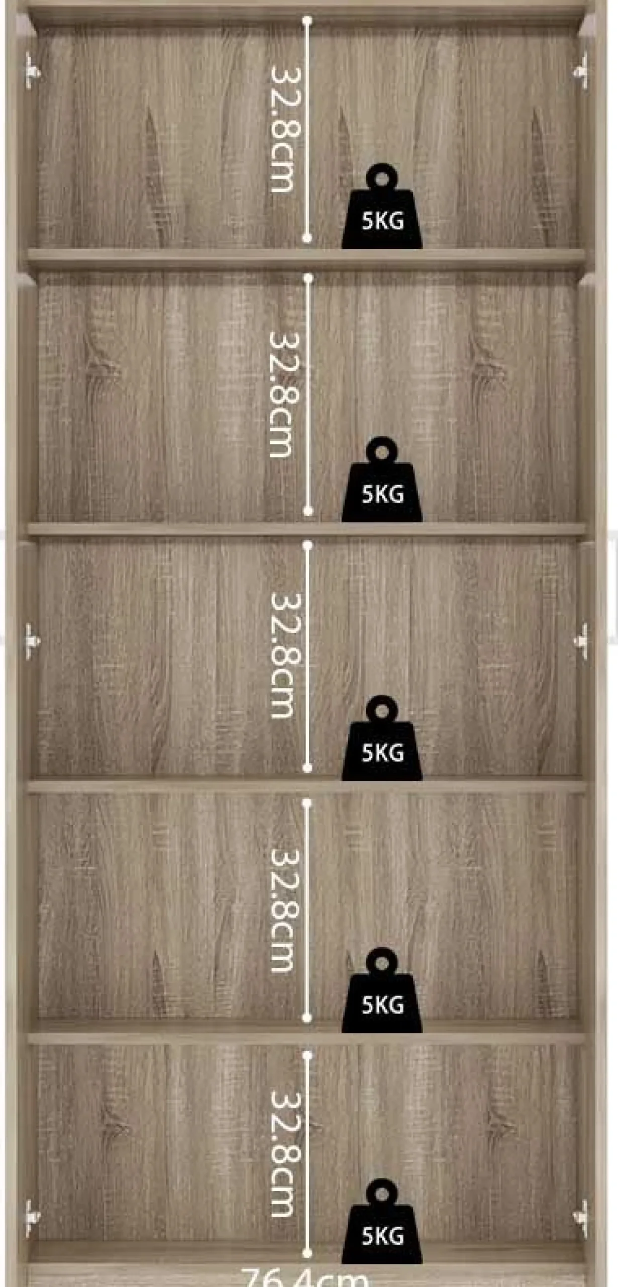 Sonoma Aufbewahrungsschrank Mike 80cm | 2 Türen | H180 x B80 x T42 cm
