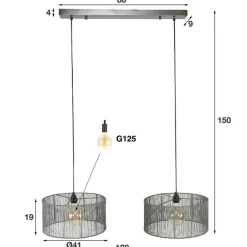 Emob Sorina Hängelampe 120 cm- nickel