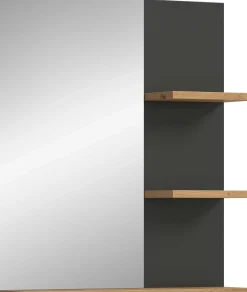 Xonox Spiegel Canu - basaltgrau & Holzoptik - 63x73x16 cm