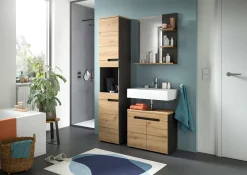 Xonox Spiegel Canu - basaltgrau & Holzoptik - 63x73x16 cm