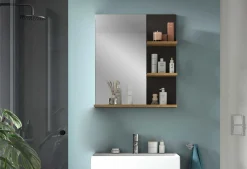 Xonox Spiegel Canu - basaltgrau & Holzoptik - 63x73x16 cm