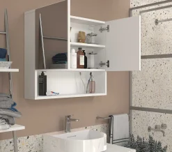 Spiegelschrank Aureliano - 75x17x65cm - 2 Türen - weiß