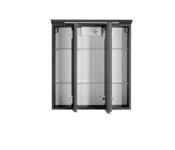 Spiegelschrank Bobbi 60cm Modell 1 3 Türen und LED-Beleuchtung - graphit