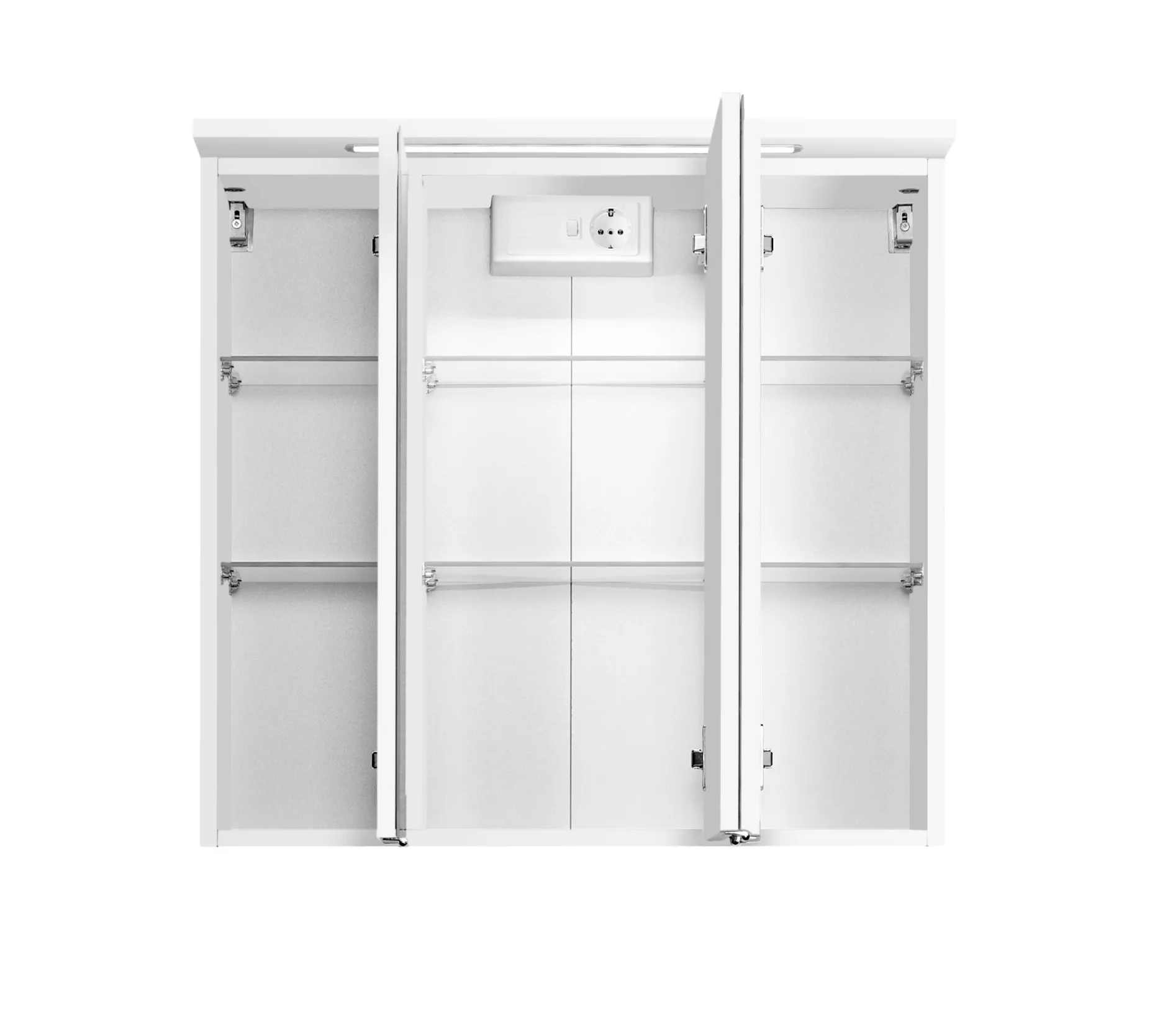 Spiegelschrank Bobbi 70cm Modell 1 3 Türen und LED-Beleuchtung - weiß