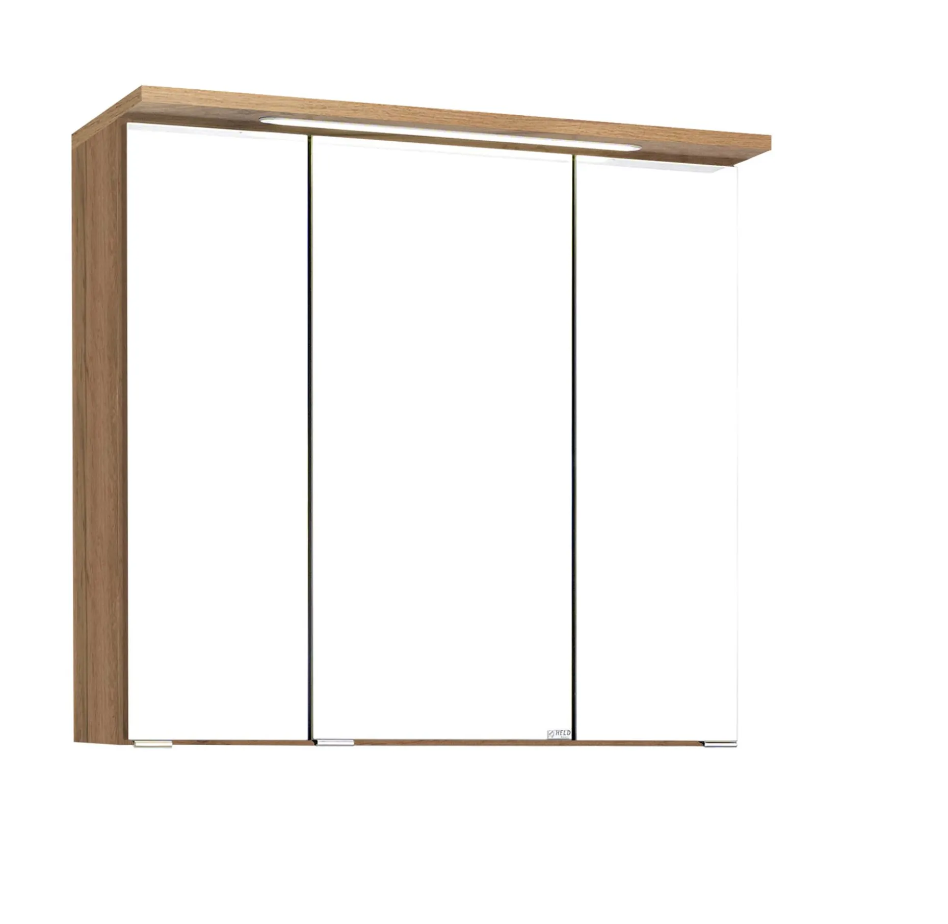 Spiegelschrank Bobbi 70cm Modell 1 3 Türen und led Licht - Eiche