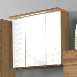 Spiegelschrank Bobbi 70cm Modell 1 3 Türen und led Licht - Eiche