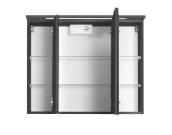 Spiegelschrank Bobbi 80cm Modell 1 3 Türen und LED-Beleuchtung - graphit