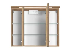 Spiegelschrank Bobbi 80cm Modell 1 3 Türen und led Licht - Eiche