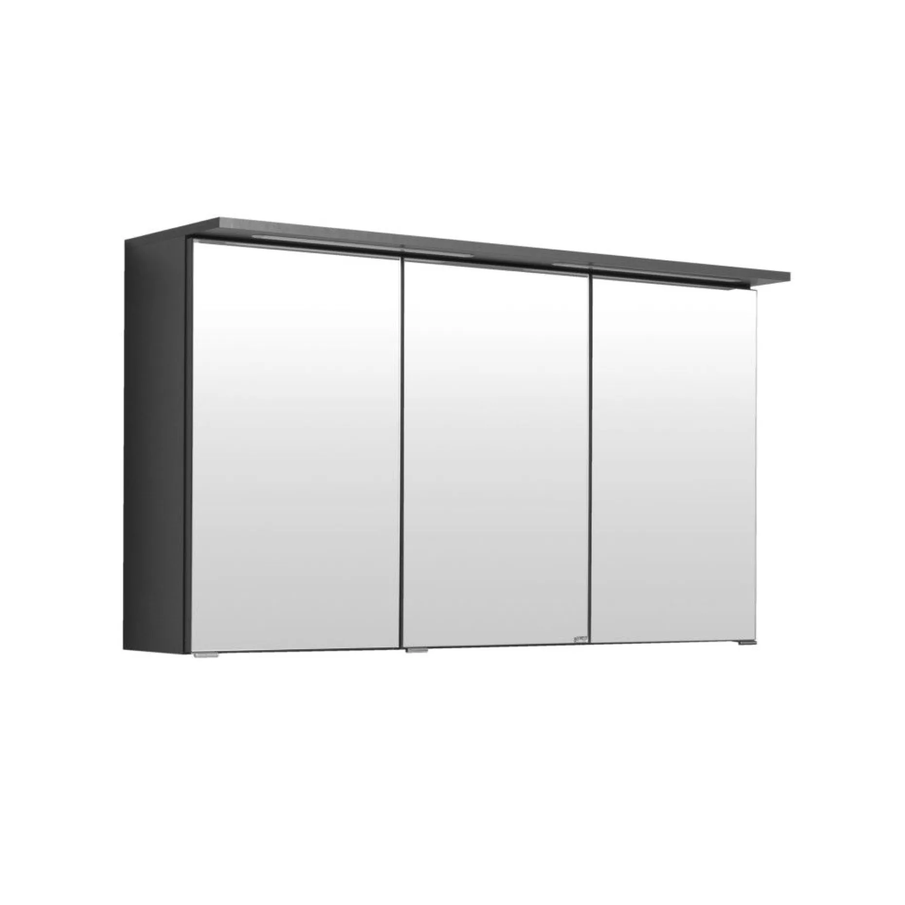 Spiegelschrank Bobbi 120cm Modell 1 3 Türen und LED-Beleuchtung - graphit