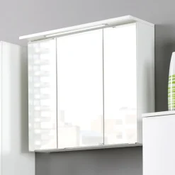 Spiegelschrank Bobbi 60cm Modell 1 3 Türen und LED-Beleuchtung - weiß