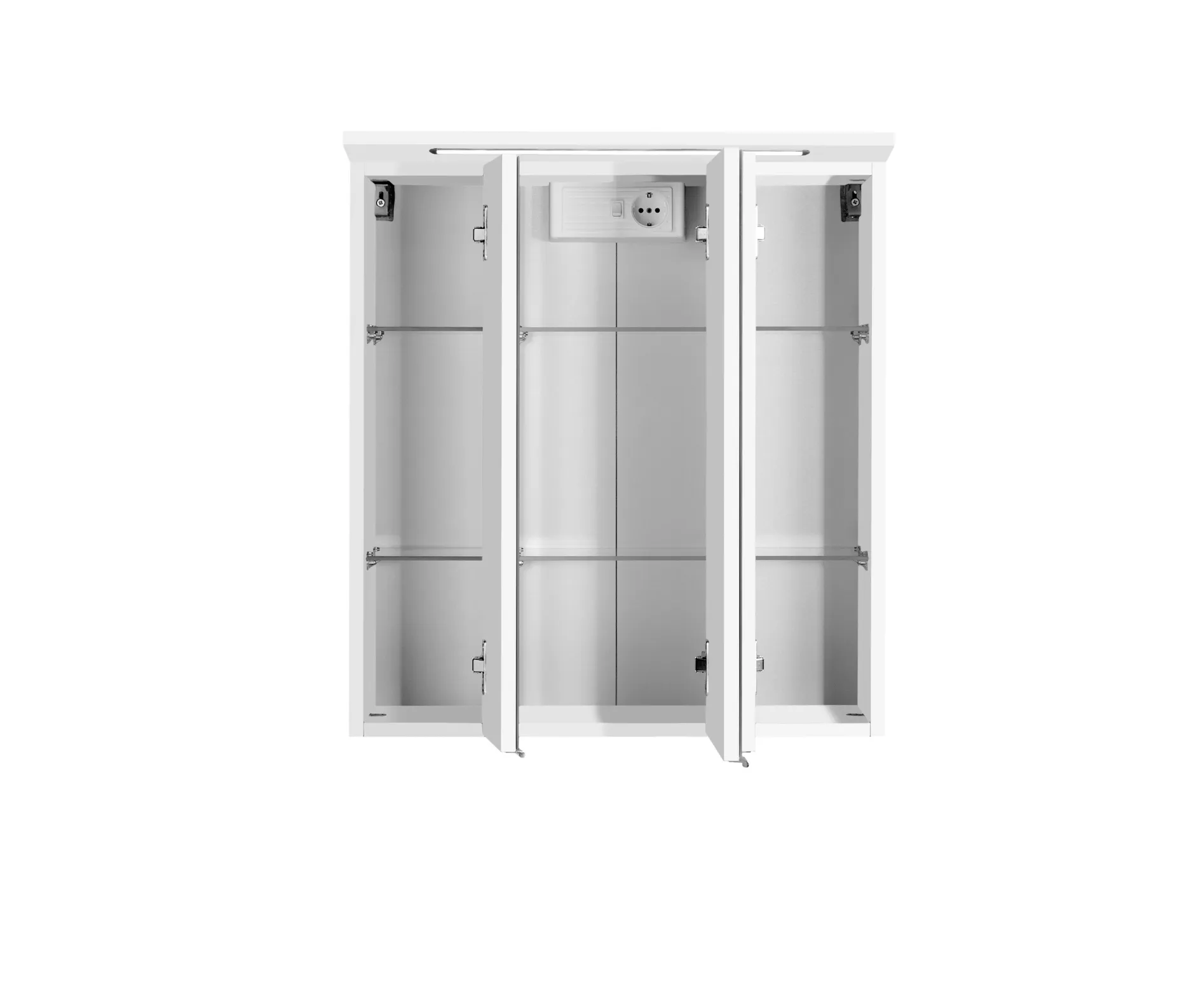 Spiegelschrank Bobbi 60cm Modell 1 3 Türen und LED-Beleuchtung - weiß