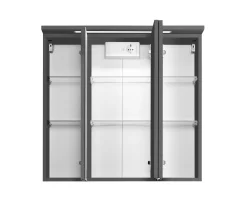Spiegelschrank Bobbi 70cm modell 1 3 türen und led beleuchtung - graphit