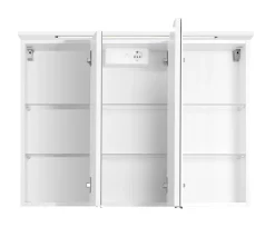 Spiegelschrank Bobbi 90cm Modell 1 3 Türen und LED-Beleuchtung - weiß