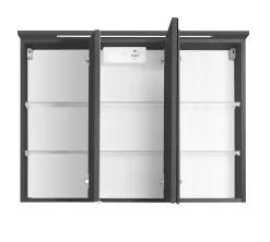 Spiegelschrank Bobbi 90cm modell 1 3 türen und led beleuchtung - graphit
