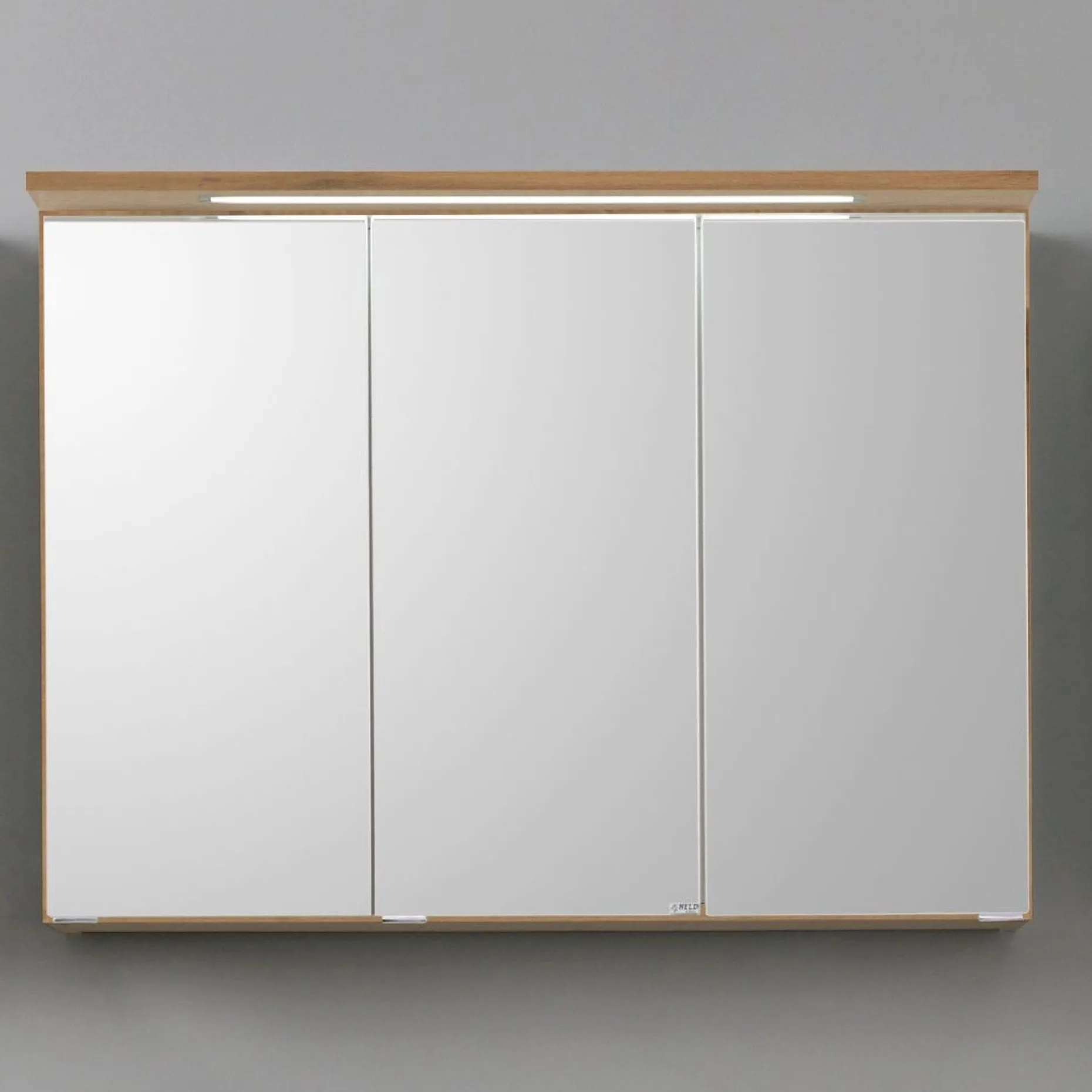 Spiegelschrank Bobbi 100cm Modell 1 3 Türen und led Licht - Eiche