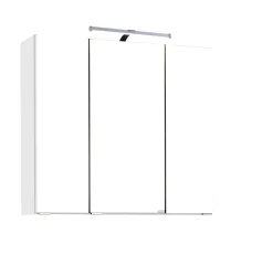 Spiegelschrank Bobbi 70cm Modell 2 3 Türen und led Beleuchtung - weiß