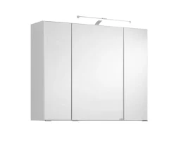 Spiegelschrank Bobbi 80cm Modell 2 3 Türen und led Beleuchtung - weiß