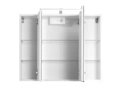Spiegelschrank Bobbi 90cm Modell 2 3 Türen und led Beleuchtung - weiß