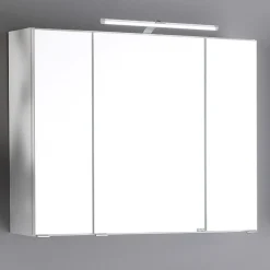 Spiegelschrank Bobbi 90cm Modell 2 3 Türen und led Beleuchtung - weiß