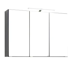 Spiegelschrank Bobbi 90cm Modell 2 3 Türen und led Beleuchtung - graphit