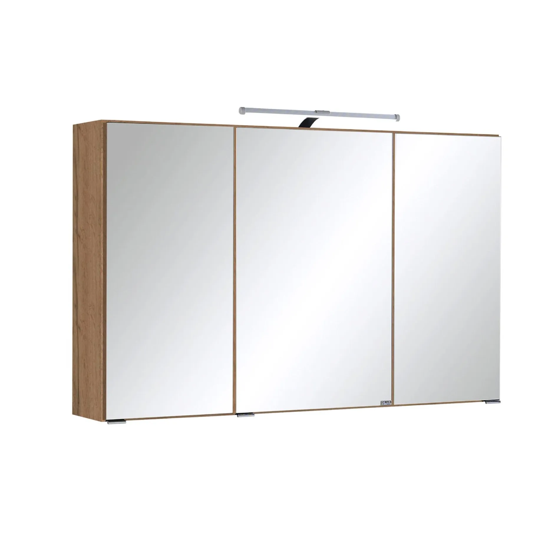 Spiegelschrank Bobbi 100cm Modell 2 3 Türen und led Beleuchtung - Eiche