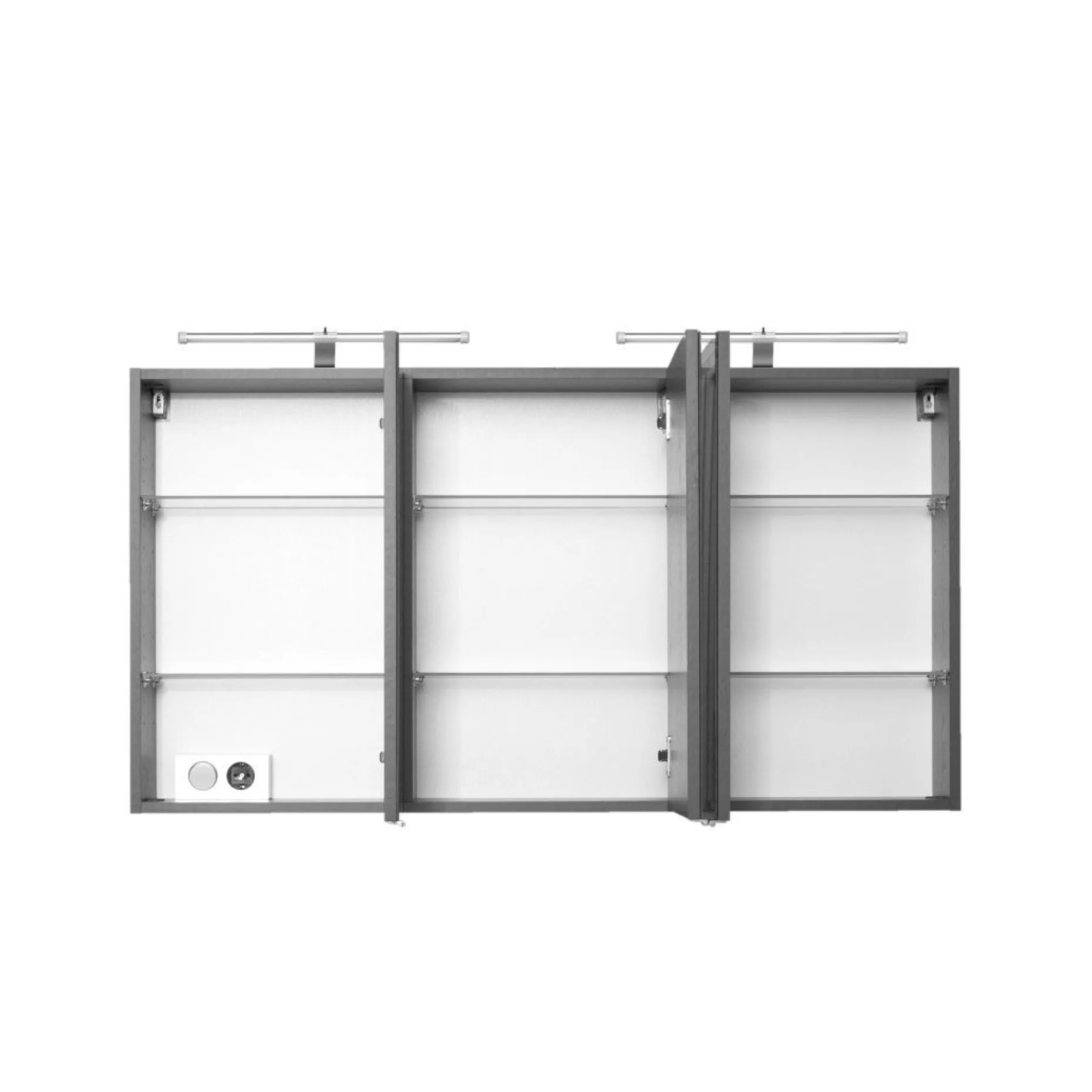 Spiegelschrank Bobbi 120cm Modell 2 3 Türen und led Beleuchtung - graphit